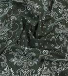 Drake's Paisley Print Cotton Bandana / Dark Green