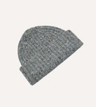 Drake's Donegal Ribbed Knit Beanie / Ramor Grey