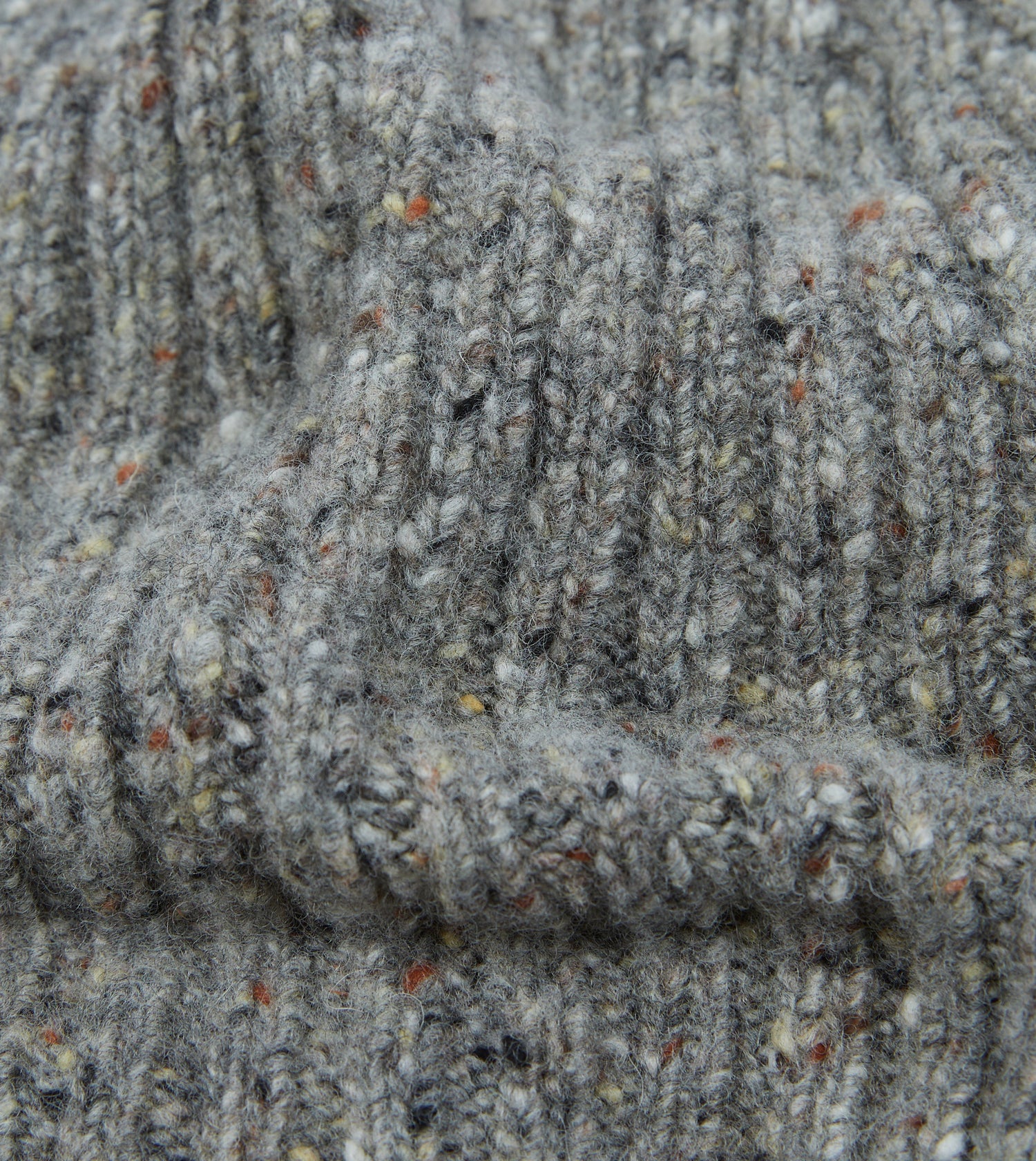 Drake's Donegal Ribbed Knit Beanie / Ramor Grey
