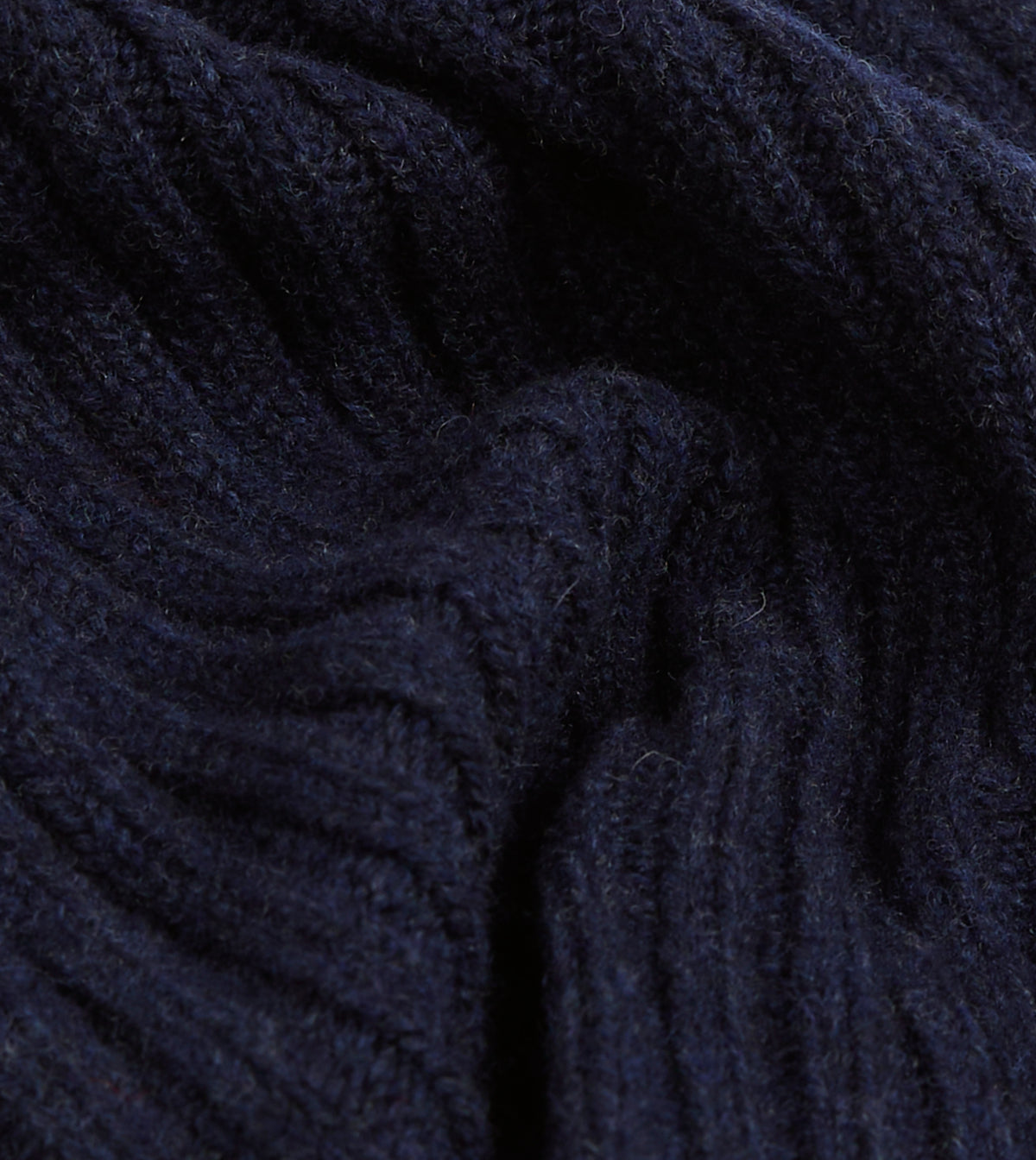 Drake's Lambswool Ribbed Knit Beanie / Oxford Blue
