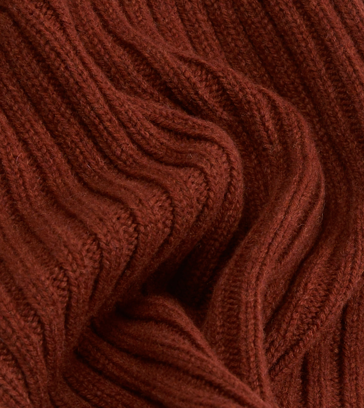 Drake's Lambswool Ribbed Knit Beanie / Sienna