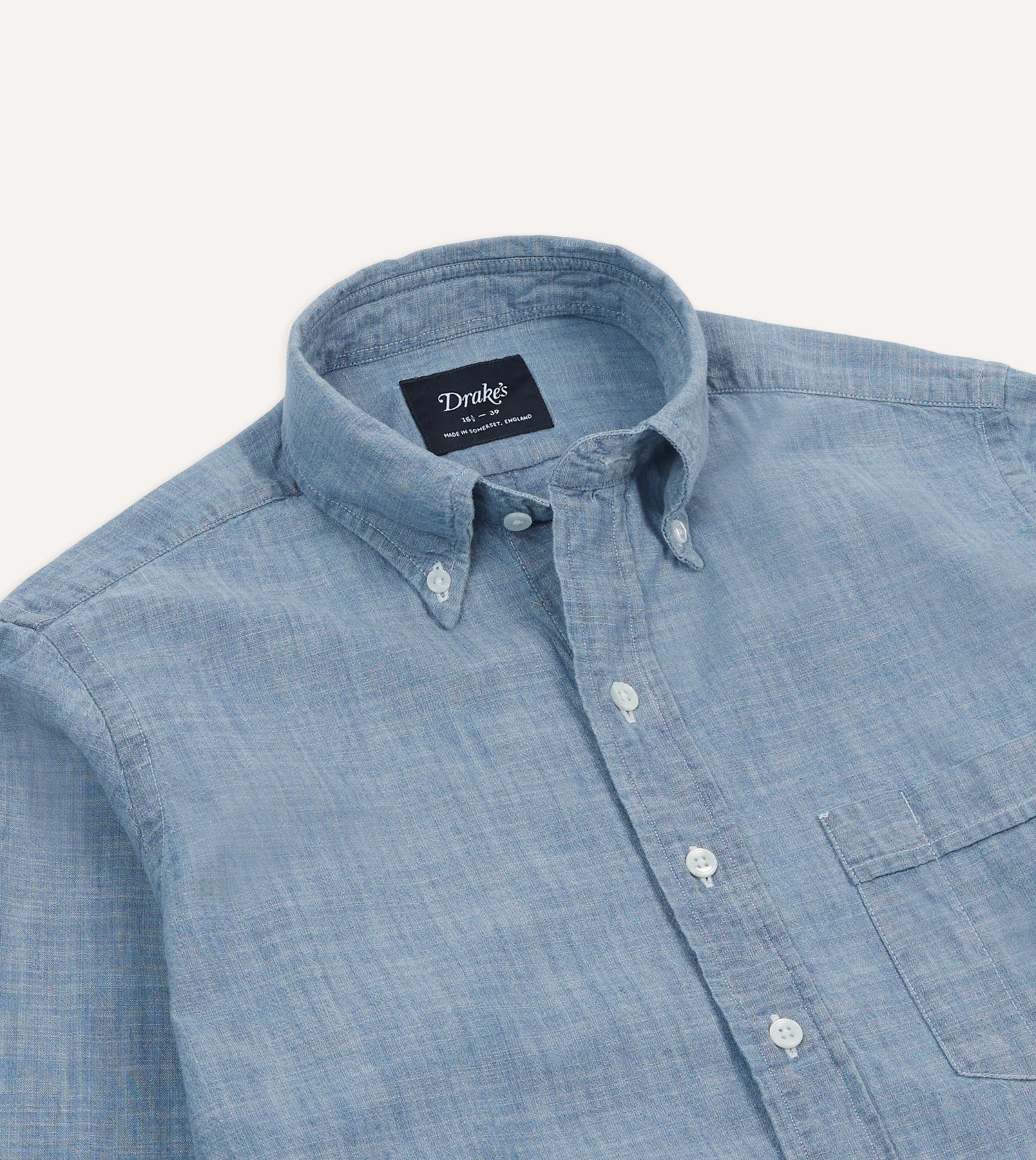 Drake's Chambray Button-Down Shirt / Bleach Blue