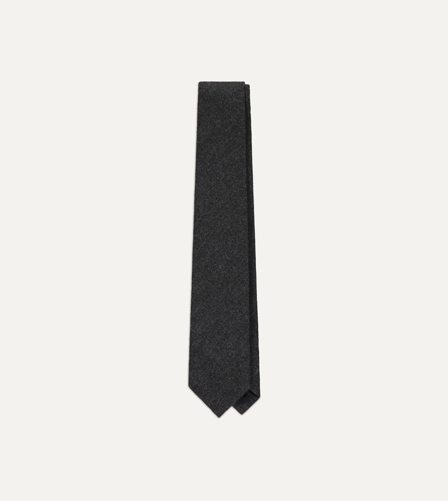 Drake's Pure Cashmere Solid Tipped Tie / Grey