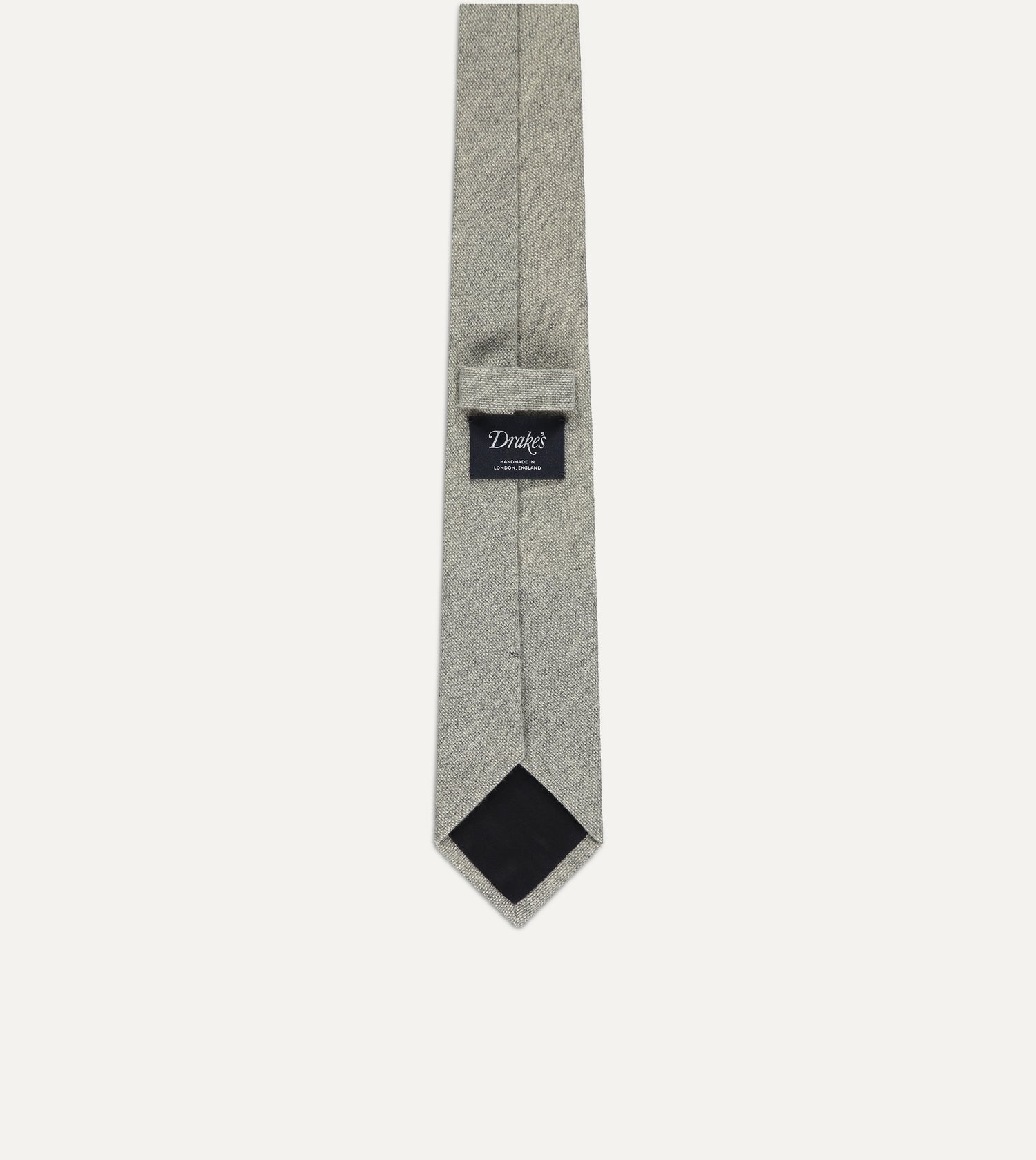 Drake's Pure Cashmere Solid Tipped Tie / Light Grey