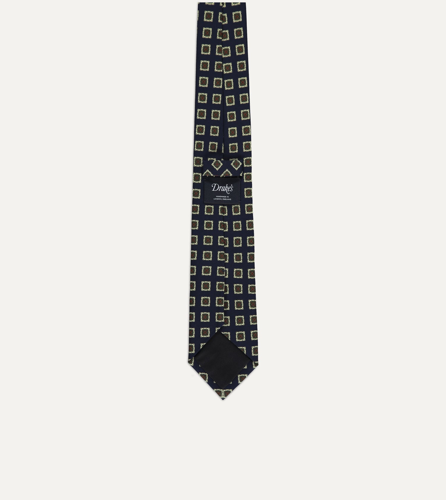 Drake's Gold Square Pattern Tie / Navy