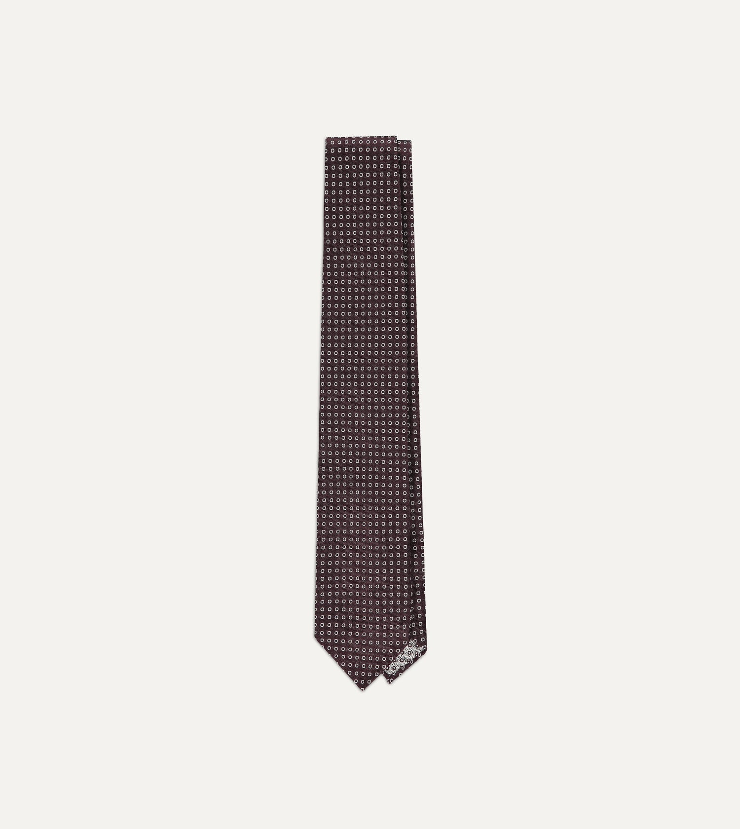 Drake's Mini Polo Motif Silk Tie / Burgundy