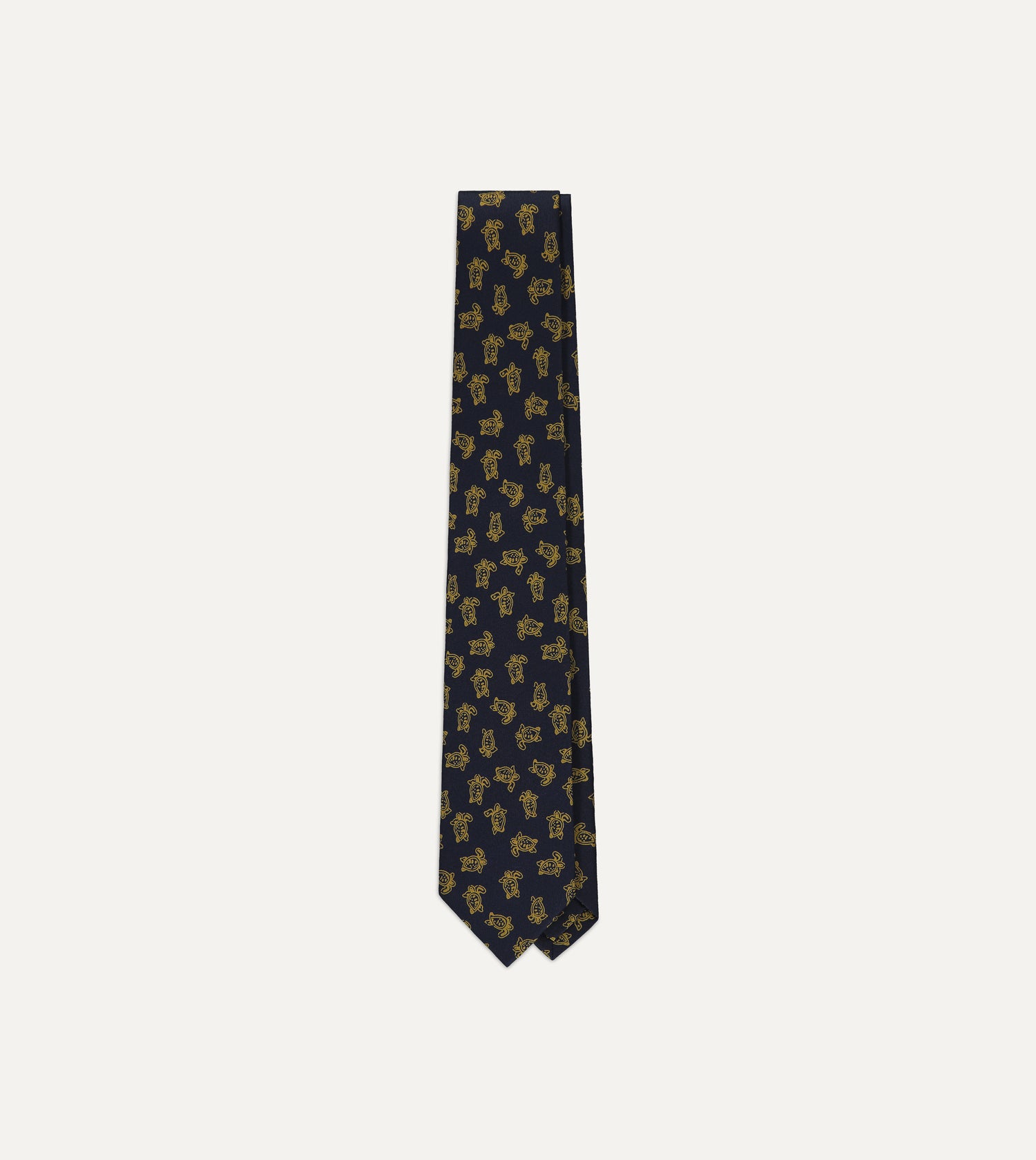 Drake's Mini Turtle Silk Tie / Navy