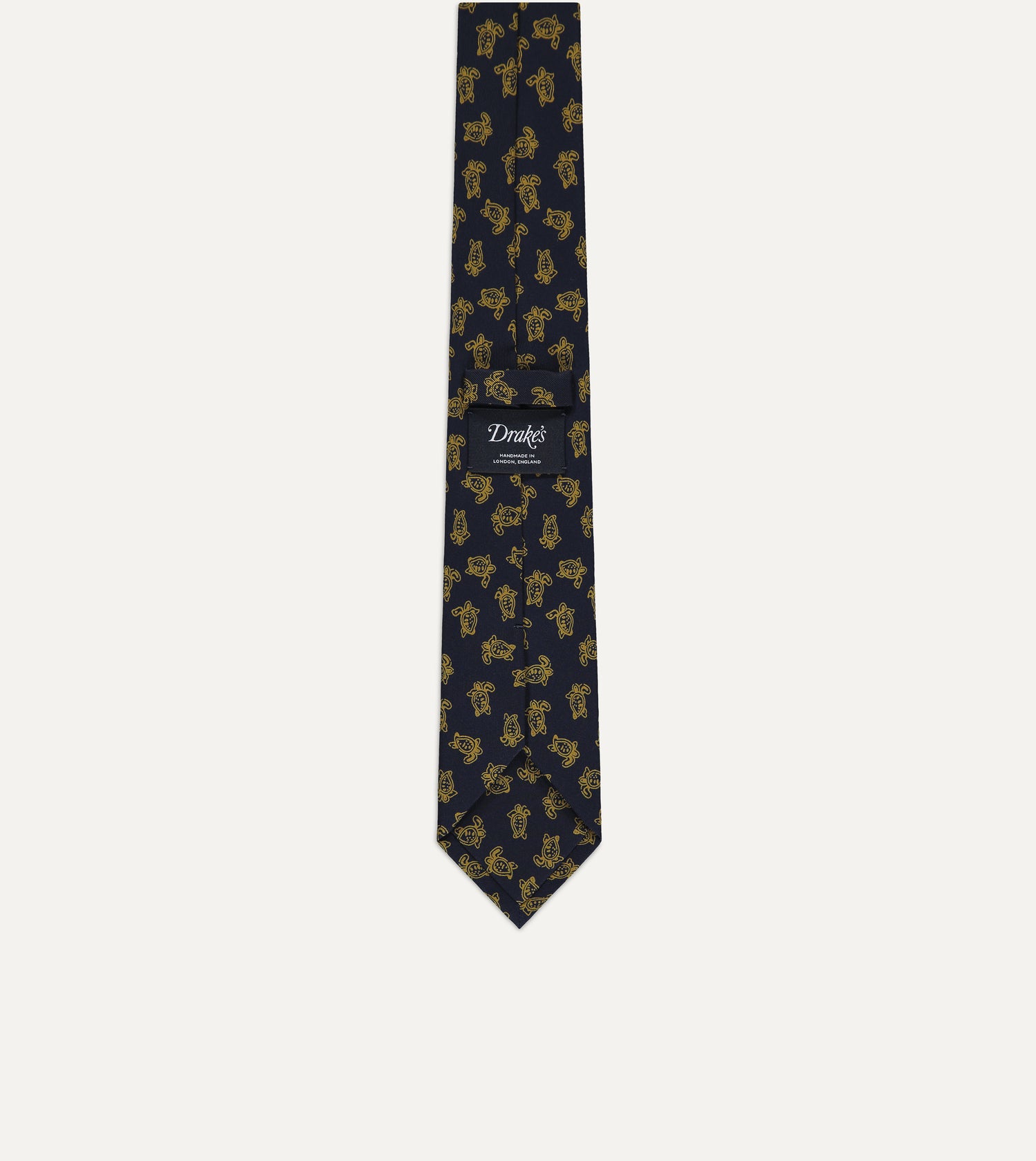 Drake's Mini Turtle Silk Tie / Navy