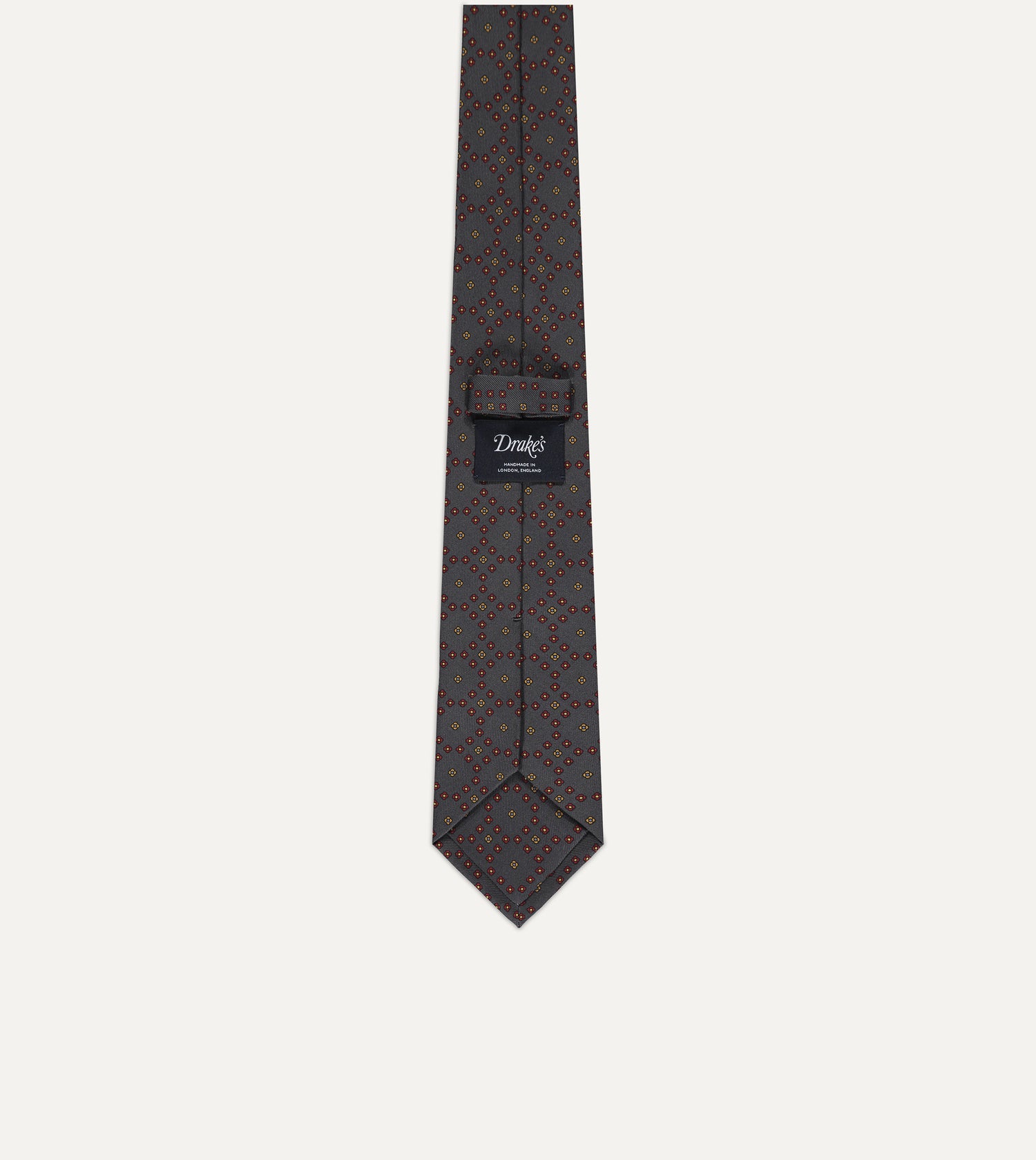 Drake's Mini Petal Silk Tie / Red & Orange