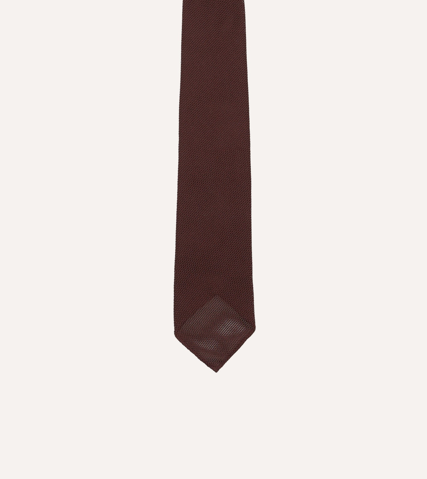 Drake's Fine Woven Grenadine Handrolled Tie / Wine