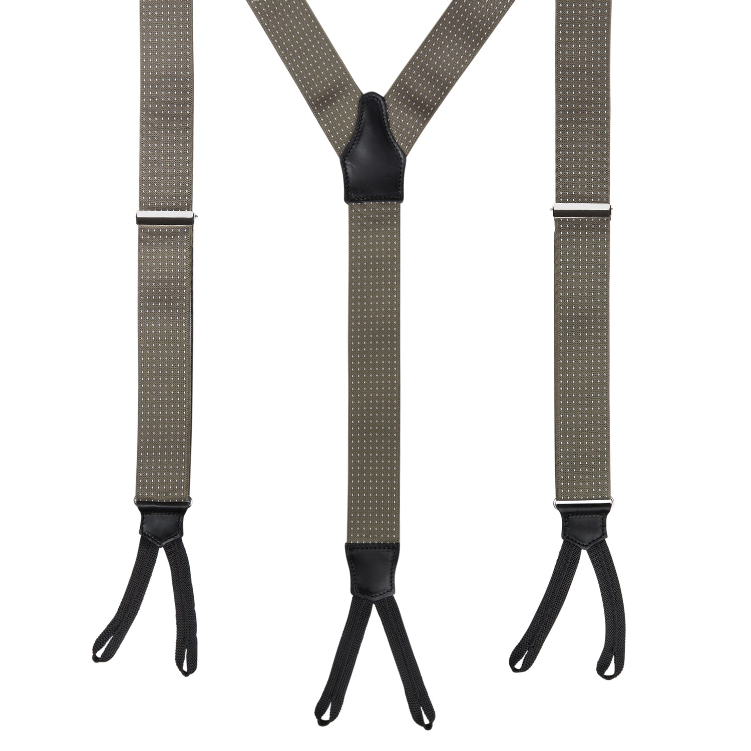 Viola Milano Classic Width Braces Braid Ends / Polka Dot Taupe