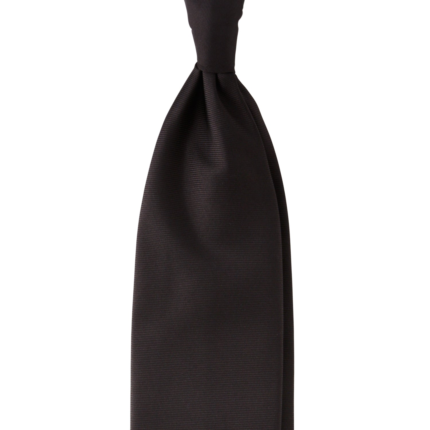 Viola Milano Solid Woven Selftipped Silk Tie / Black