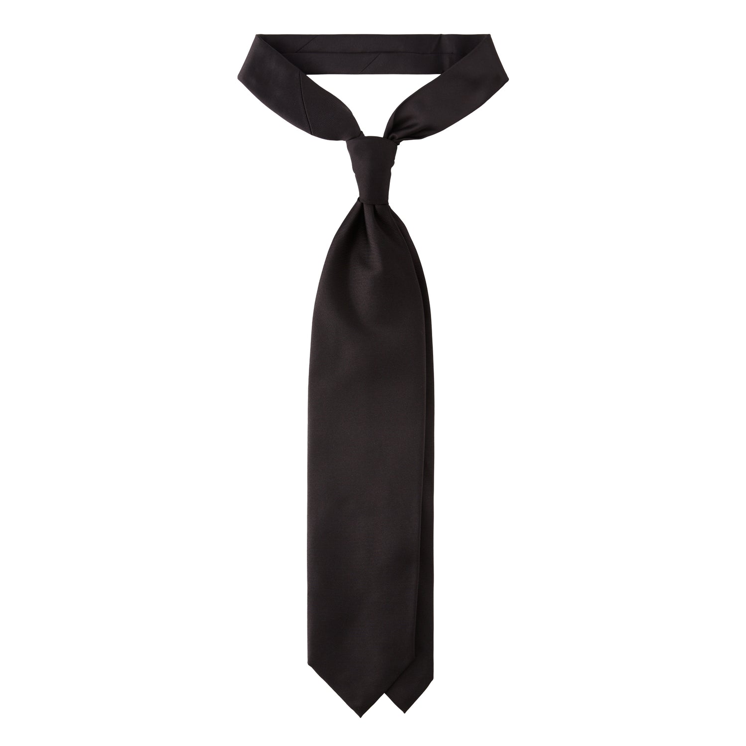 Viola Milano Solid Woven Selftipped Silk Tie / Black