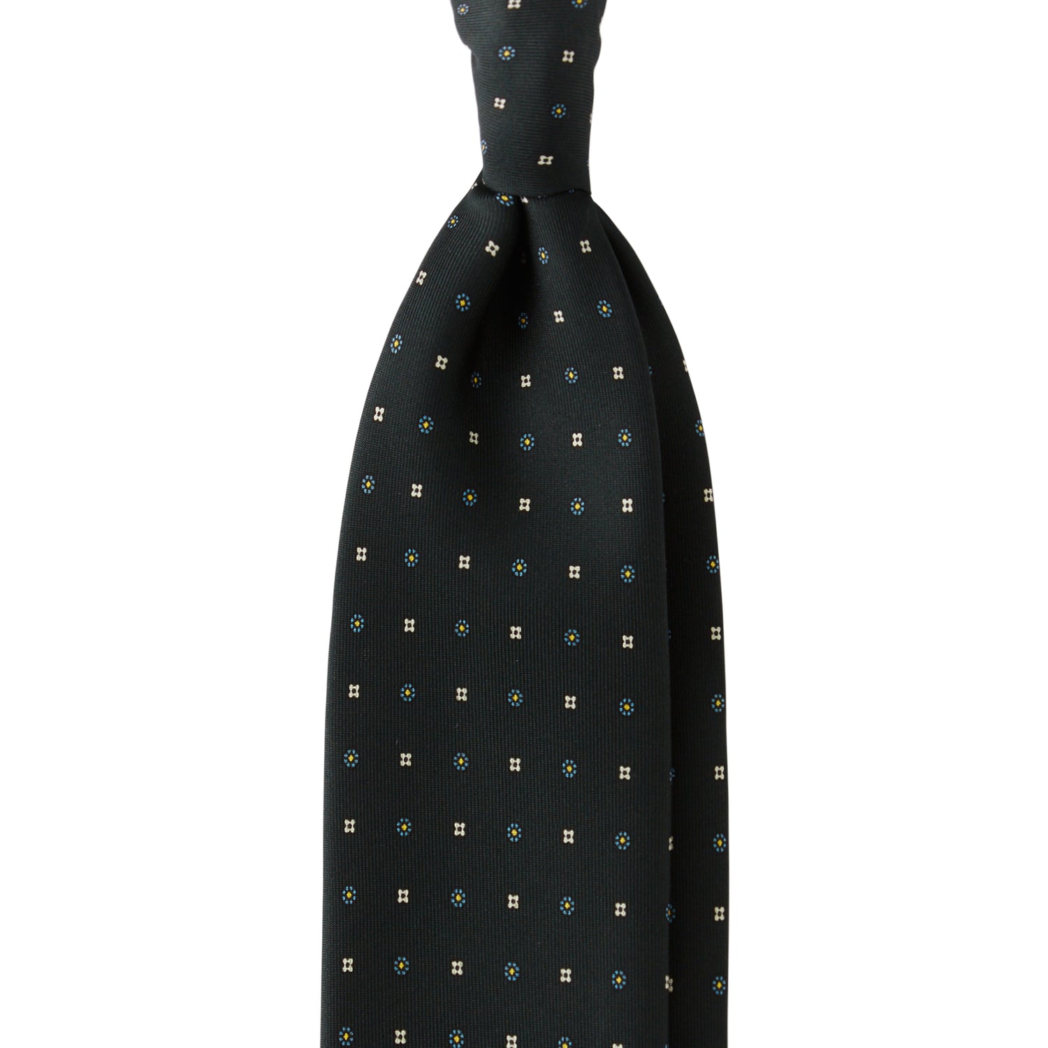Viola Milano Mix Floral Selftipped Silk Tie / Forest