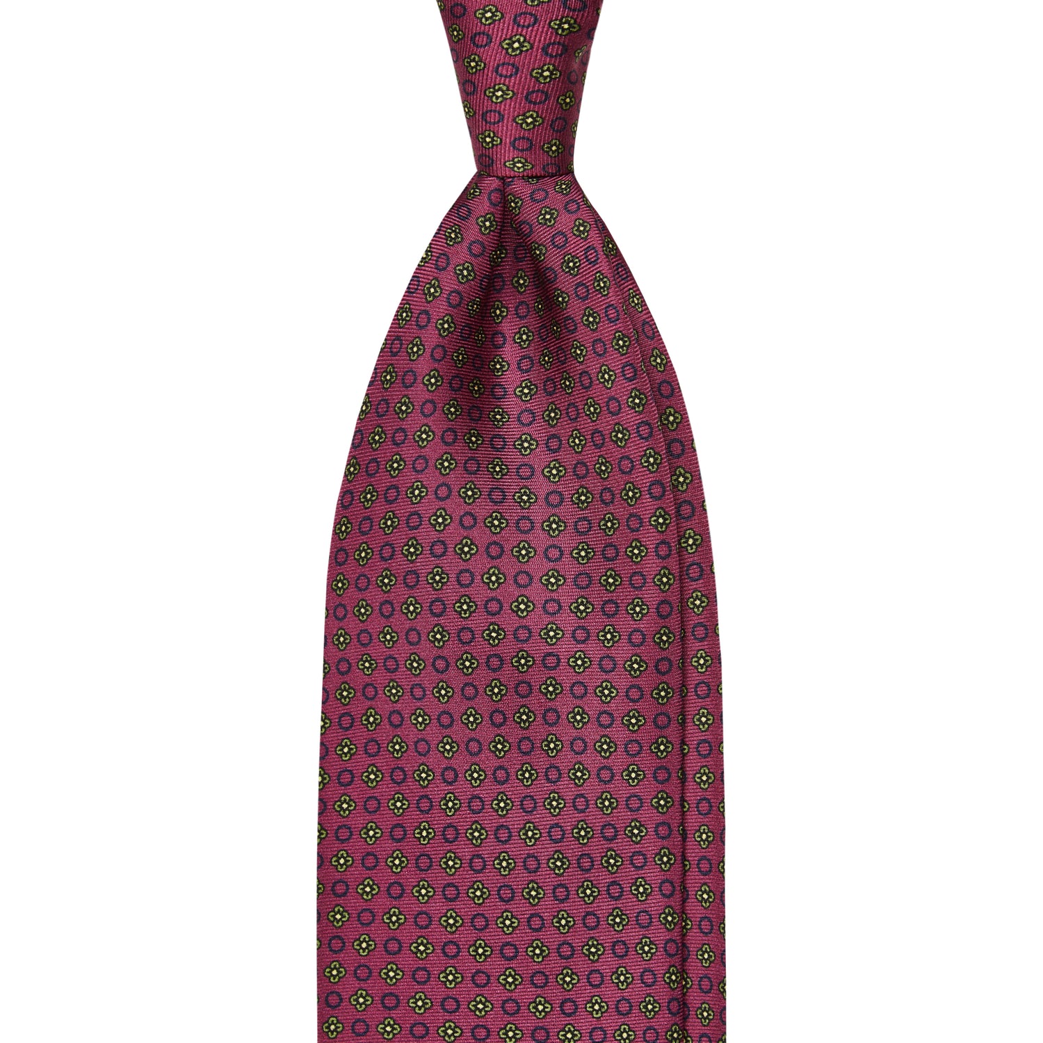 Viola Milano Floral Pattern Selftipped Silk Tie / Rose Mix