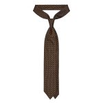 Viola Milano Sicilian Floral Pattern Selftipped Silk Tie / Navy Mix