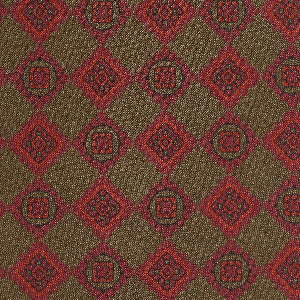 Viola Milano Artisan Flower Selftipped Silk Tie / Forest Mix