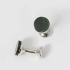 Codis Maya Bloodstone Bow Cufflinks / Rhodium Plating