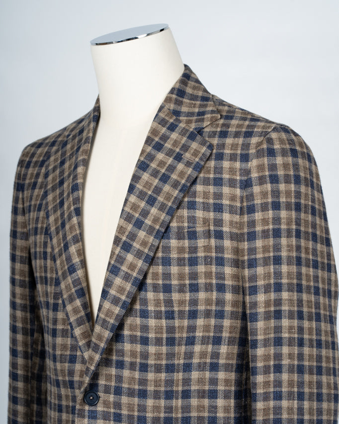De Petrillo Check Jacket / Blue Beige