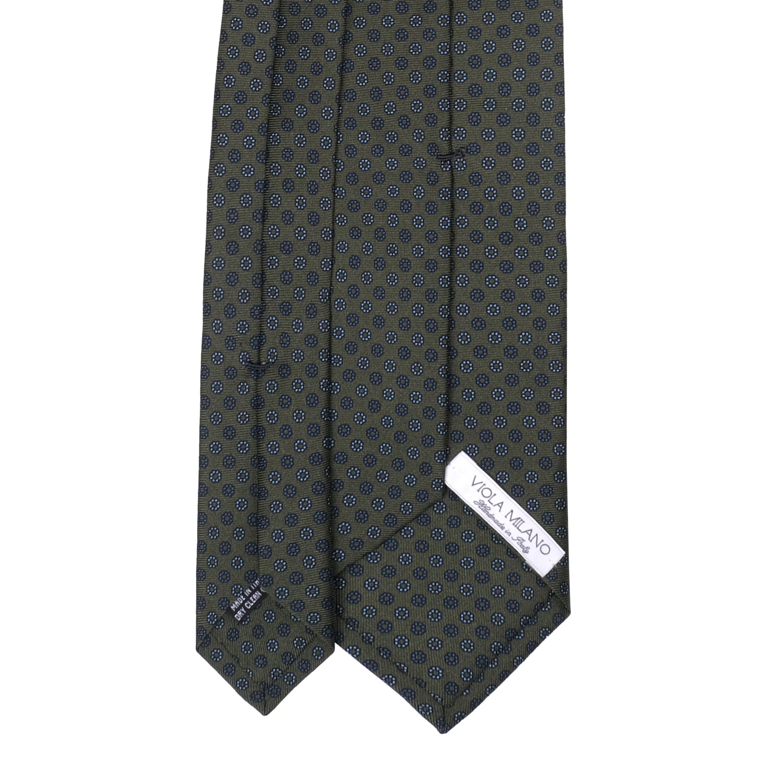 Viola Milano Micro Floral Selftipped Italian Silk Tie / Forest Mix