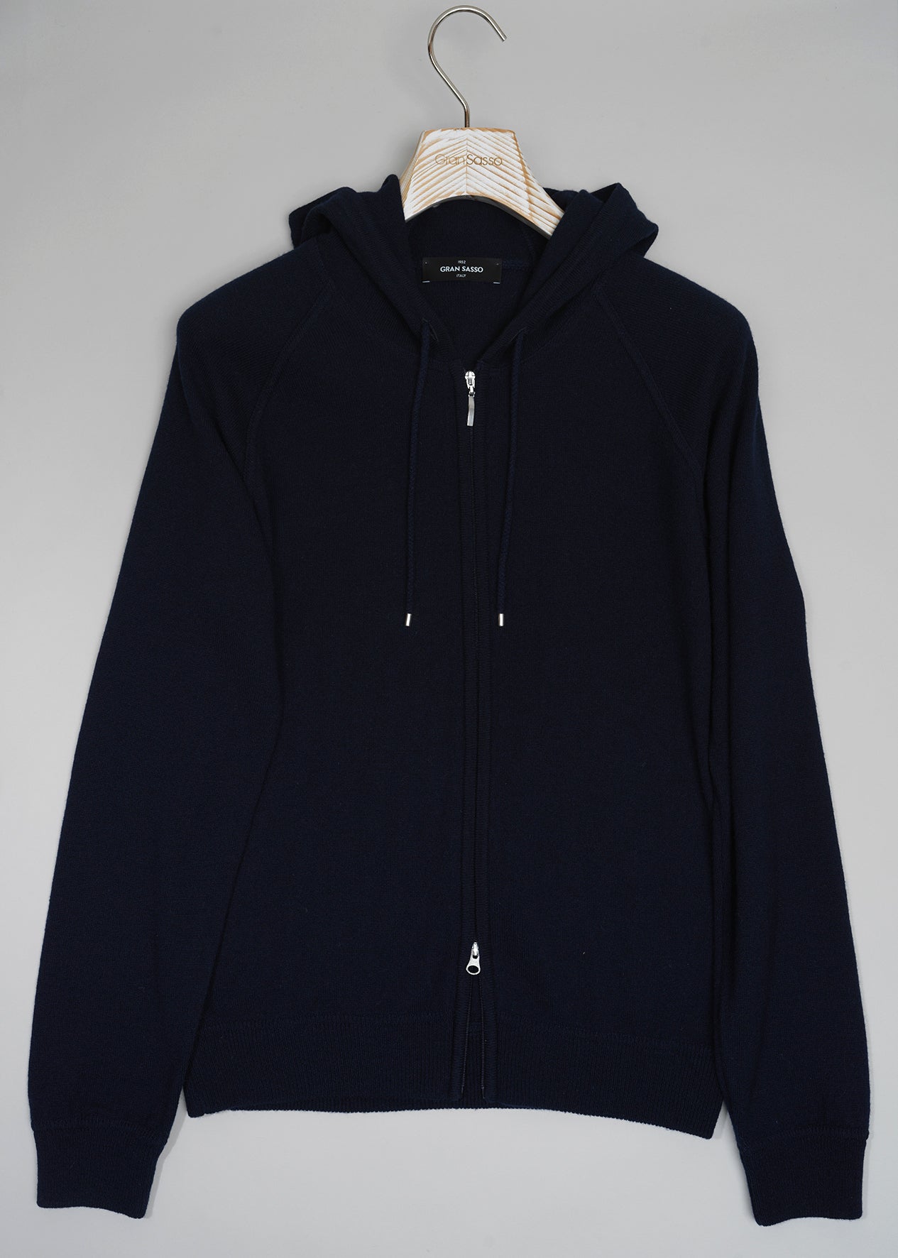 Gran Sasso Cashmere Full-Zip Hoodie / Navy