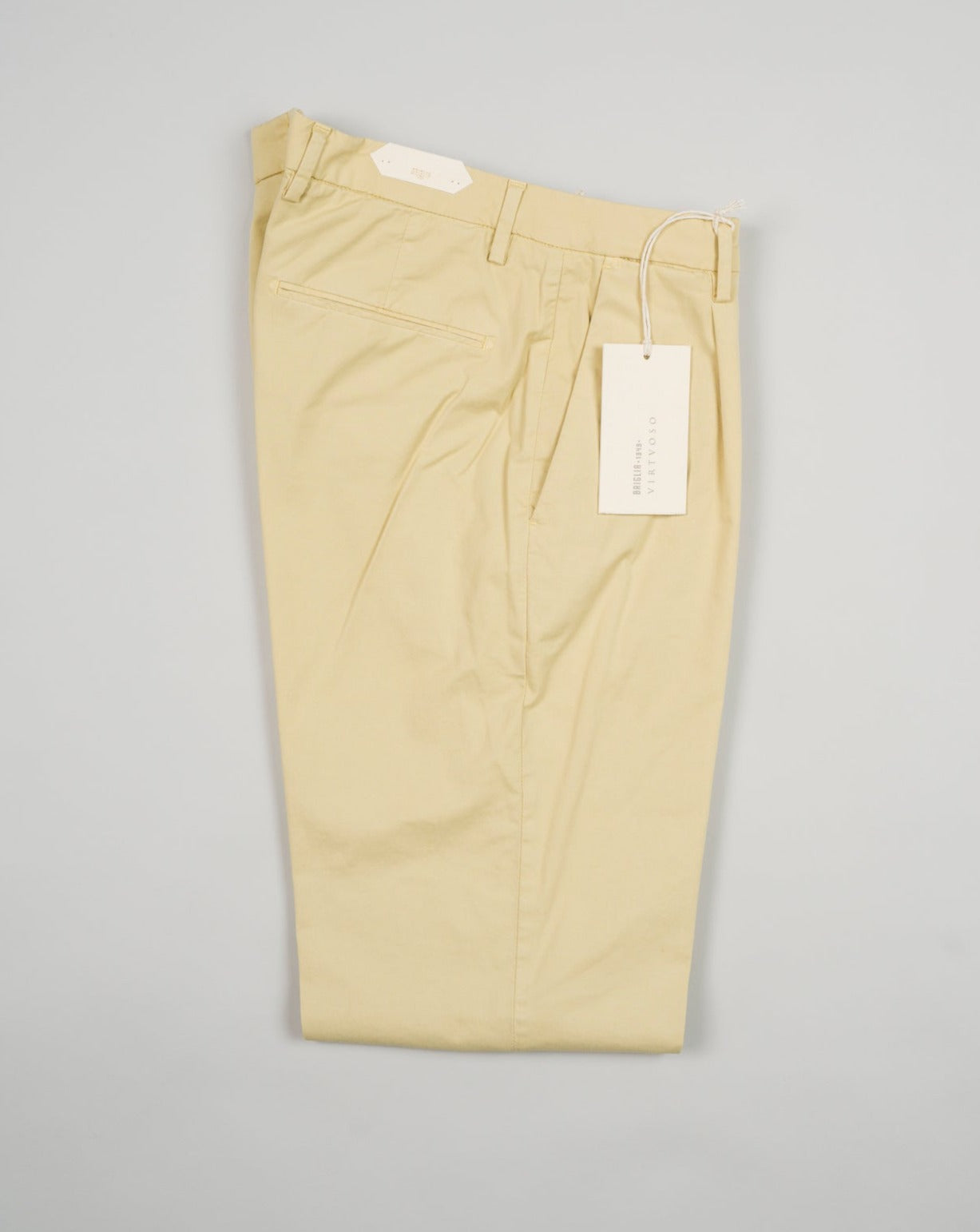 Briglia Garment Dyed Cotton Chinos / Pale Yellow