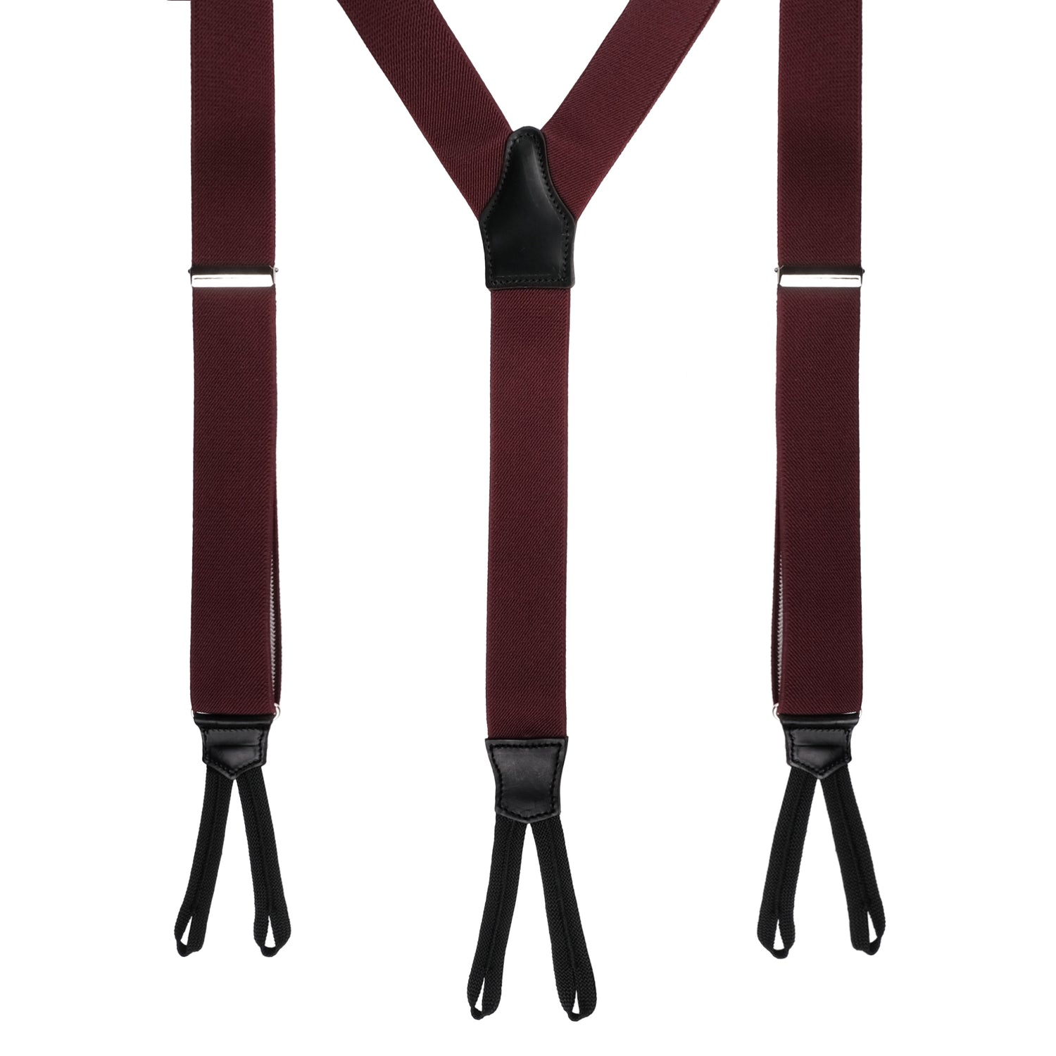 Viola Milano Classic Width Braces Braid Ends / Solid Burgundy