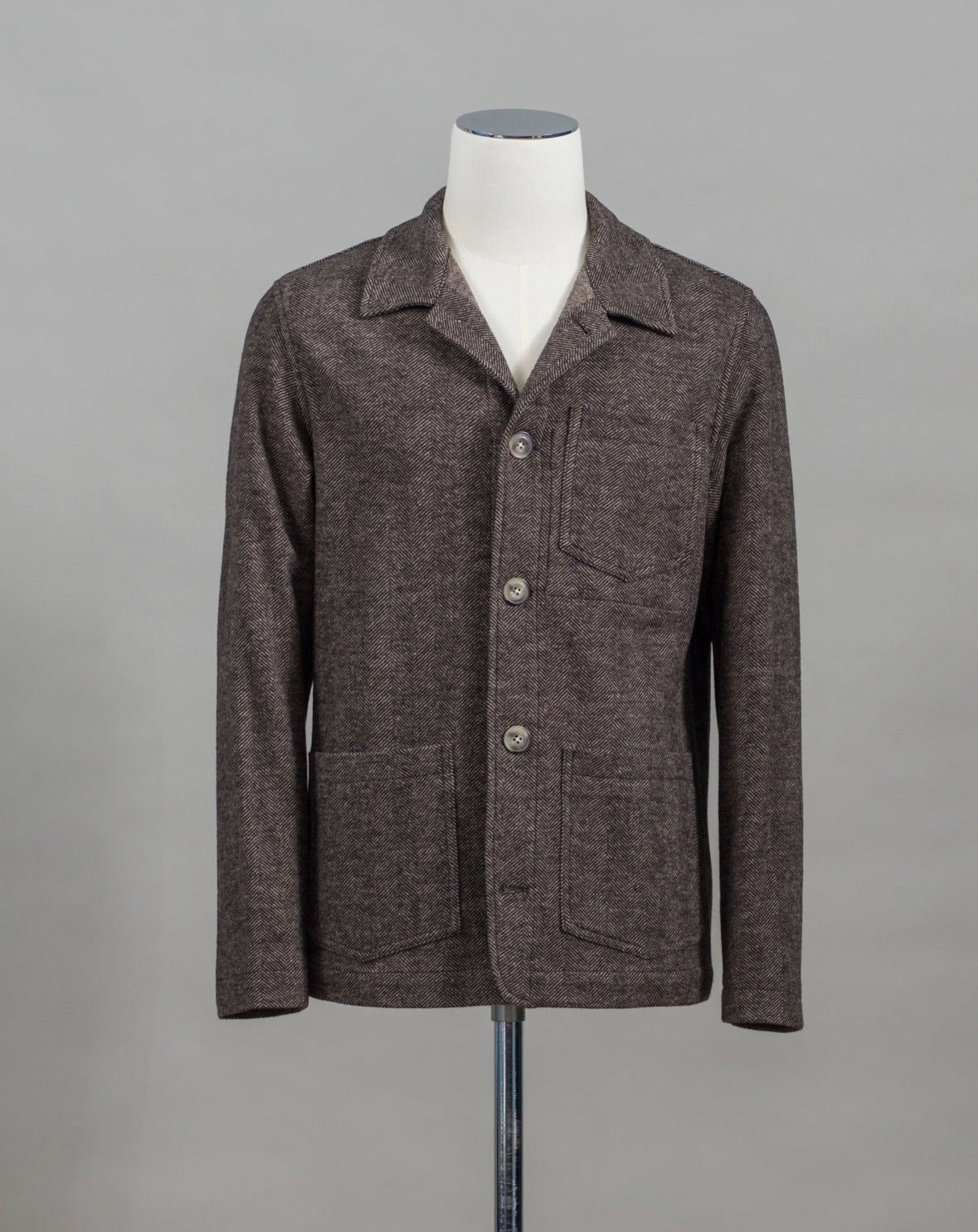 Art. 2267305 Col. 38 / Brown 50% Wool 50% Cotton Mod. Hoxton Altea Wool & Cotton Herringbone Jacket / Brown