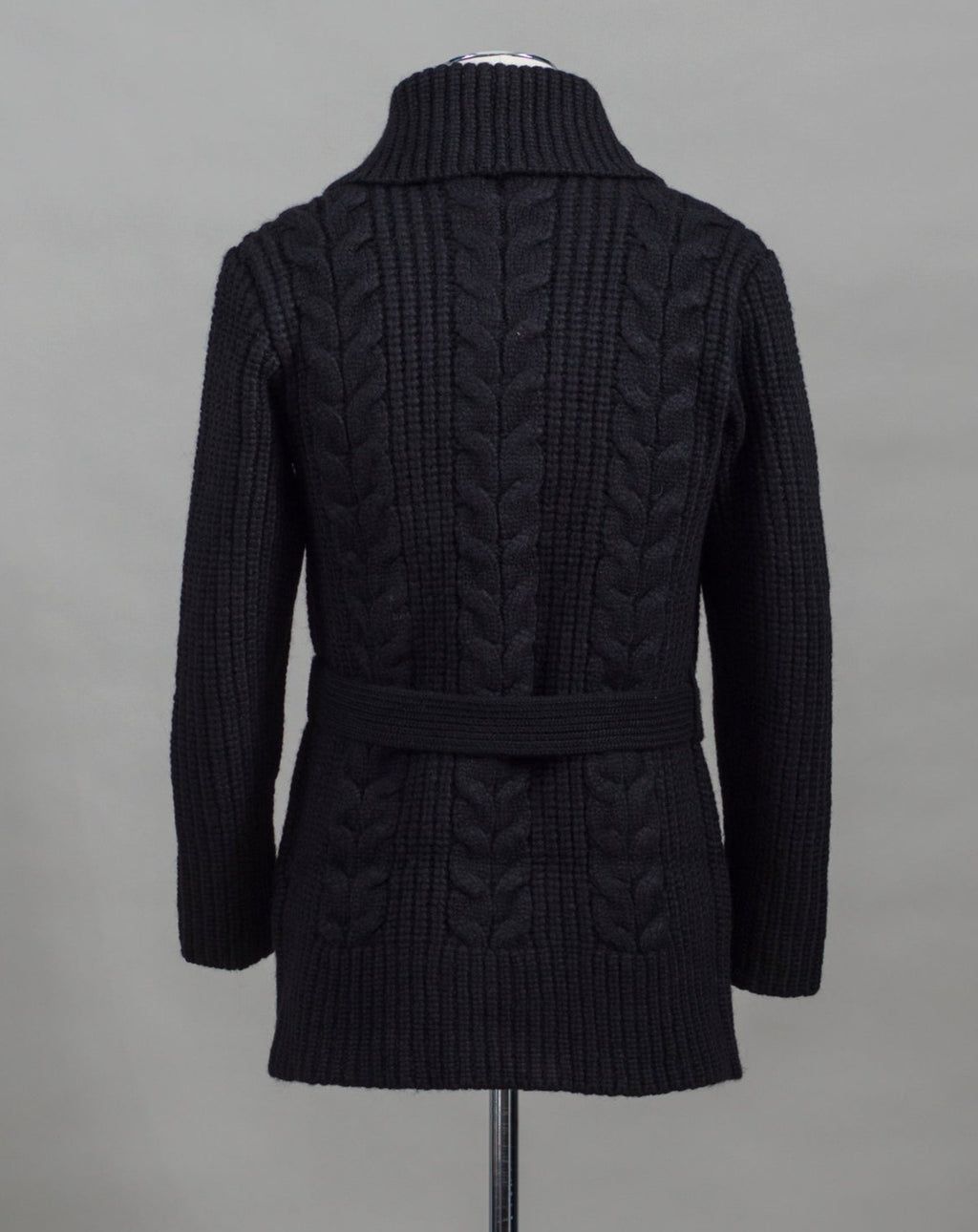 Shawl collar belted cardigan hot sale