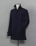 Unlined and unconstructed car coat from Montecore. Two-way-stretch fabric for maximum comfort.  Car coat  5 buttons in front  Slanted front pockets Center back vent Article: S04MUC600 Compositon: 83% Polyamide 17% Elastan Color: 89 / Dark Navy