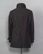 Unlined and unconstructed car coat from Montecore. Two-way-stretch fabric for maximum comfort. Car coat 5 buttons in front Slanted front pockets Center back vent  Article: S04MUC600 Compositon: 83% Polyamide 17% Elastan Color: 38 / Dark Olive