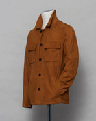 Light jacket made of soft goatskin suede and napped inside. Super soft leather make a truly luxurious interpretation of a field jacket. 100% goatskin suede, napped inside Body: unlined, sleeve lining: 100% polyamide Embossed logo Inside pockets Mod: 31 1006 ZN 737