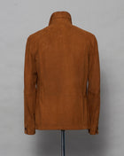 Light jacket made of soft goatskin suede and napped inside. Super soft leather make a truly luxurious interpretation of a field jacket. 100% goatskin suede, napped inside Body: unlined, sleeve lining: 100% polyamide Embossed logo Inside pockets Mod: 31 1006 ZN 737