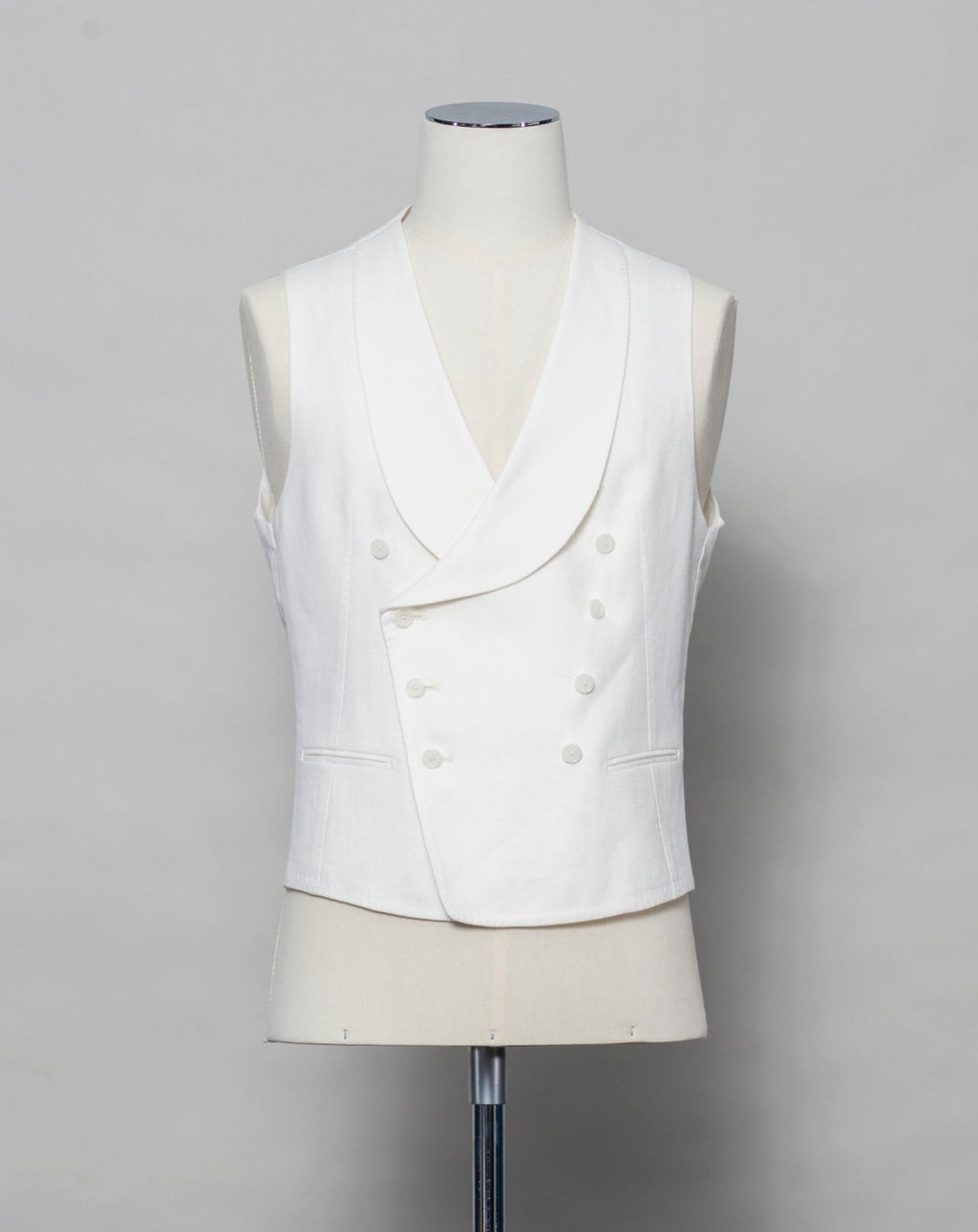 Tagliatore Double-Breasted Shawl Waistcoat White – Vaatturiliike