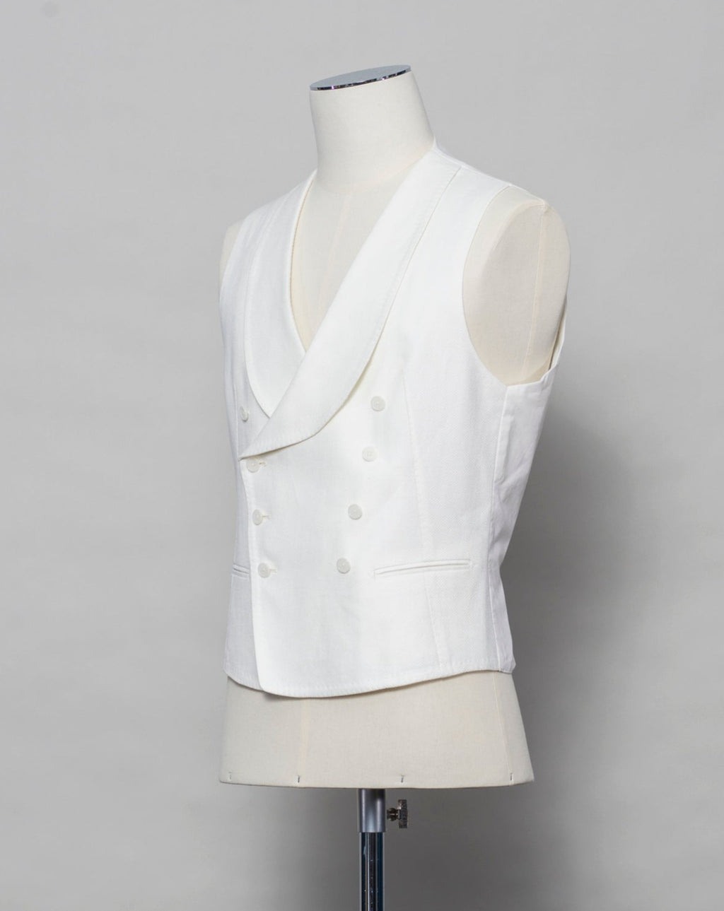 Tagliatore Double-Breasted Shawl Waistcoat White – Vaatturiliike
