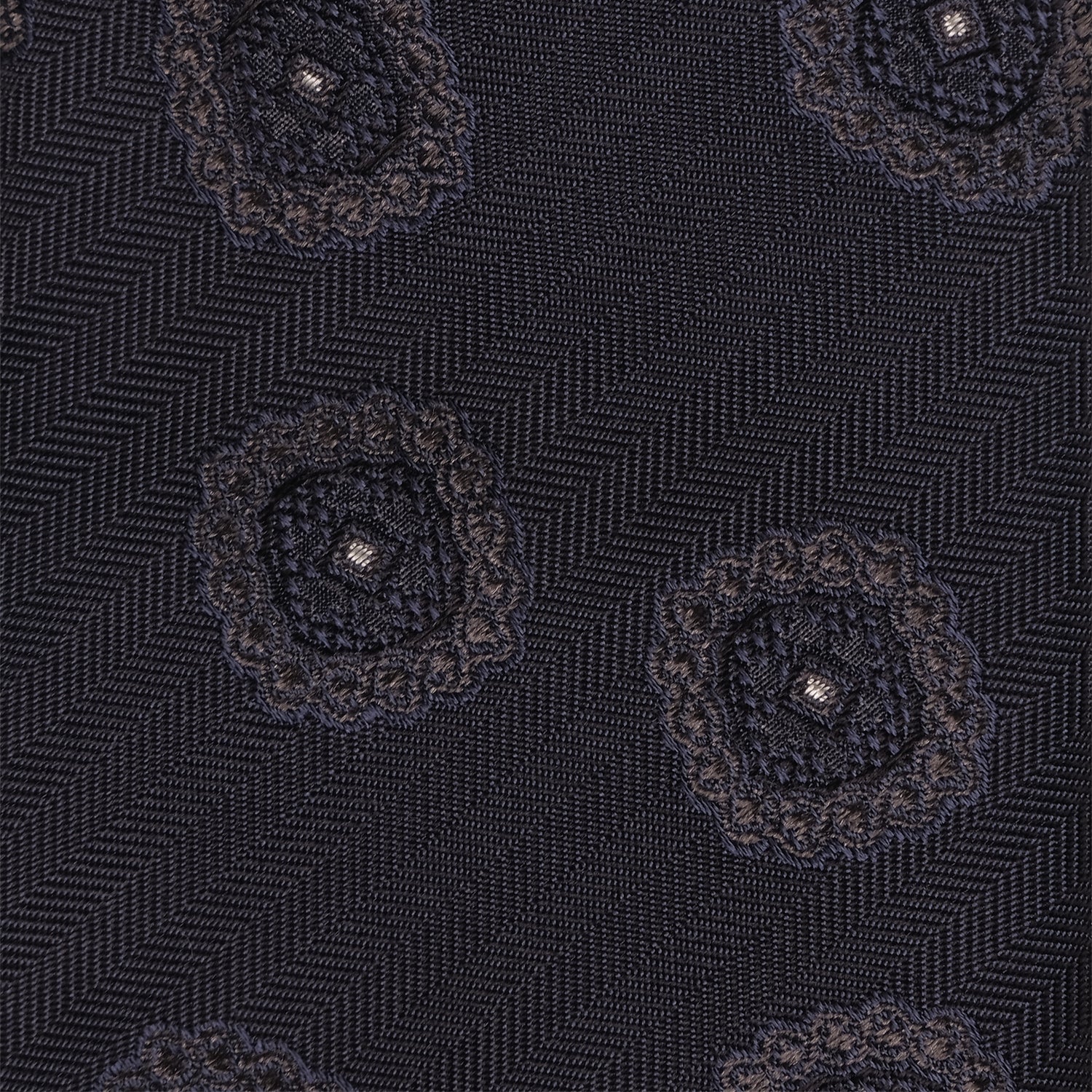 Viola Milano Floral Handrolled Woven Silk Tie / Grey Mix