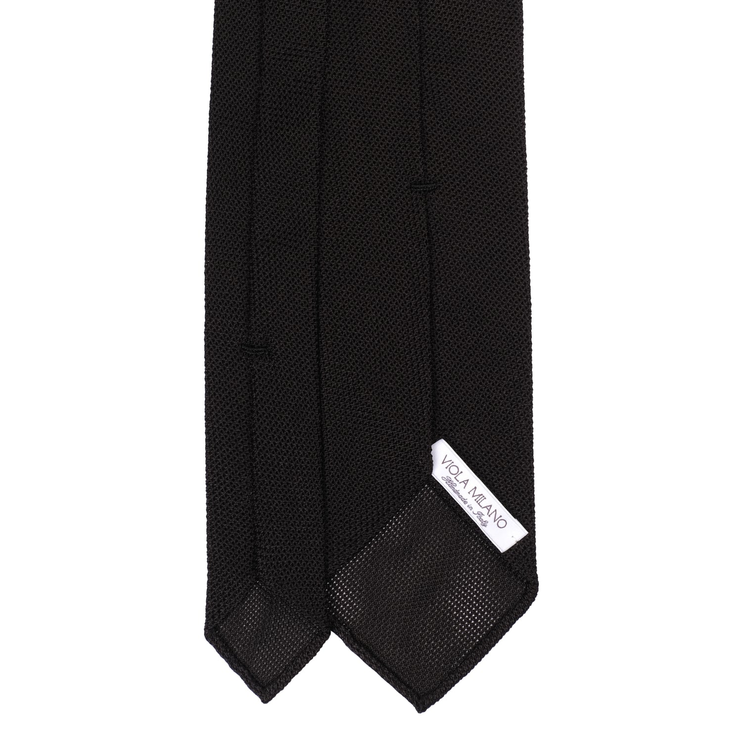 Viola Milano Grenadine Garza Fina Unlined Silk Tie / Black