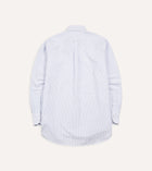 Drake's Oxford Button-Down Ticking Stripe Shirt / Light Blue