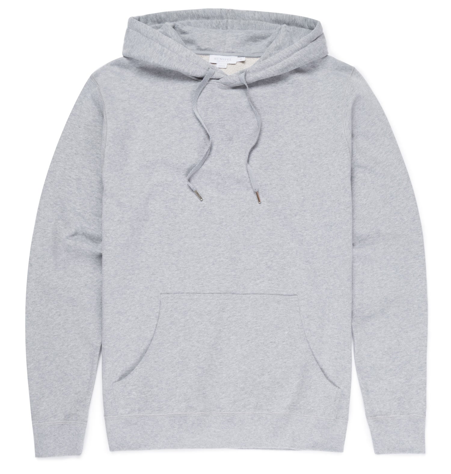 Sunspel Loopback Cotton Hoody / Grey Melange