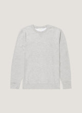 Sunspel Loopback Cotton Sweatshirt / Grey Melange