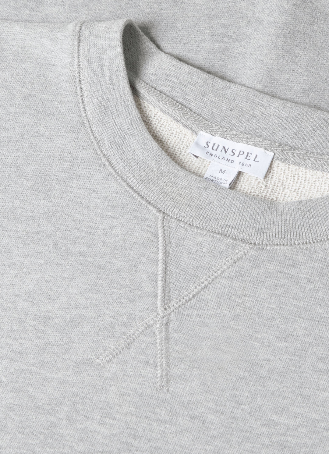 Sunspel Loopback Cotton Sweatshirt / Grey Melange