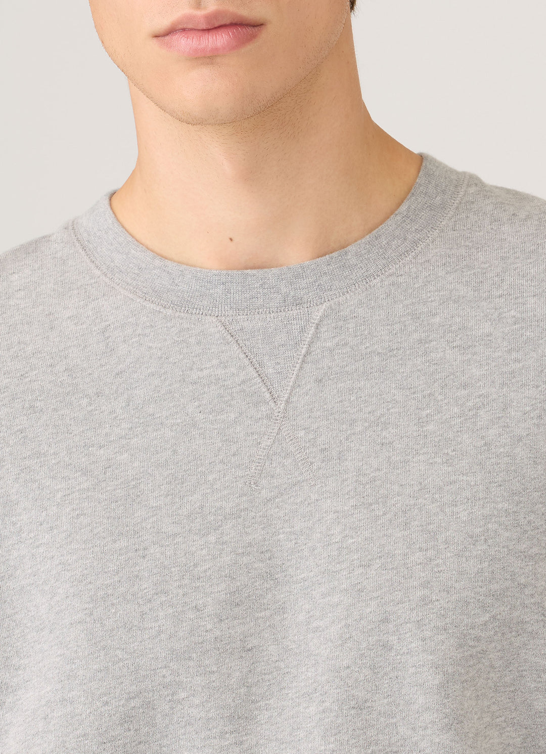 Sunspel Loopback Cotton Sweatshirt / Grey Melange
