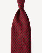 Viola Milano Square Pattern Selftipped Silk Tie / Rosso