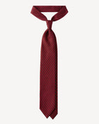 Viola Milano Square Pattern Selftipped Silk Tie / Rosso