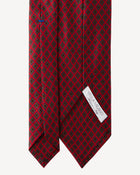 Viola Milano Square Pattern Selftipped Silk Tie / Rosso