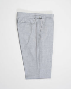 Sauma private label side adjuster trousers, made of&nbsp;Super 130's Doppio Ritorto 100% wool. This is our in-house quality, so you can find it always in our collection. Designed to be a part of a suit and to be combined with a jacket.&nbsp;

Super 130's Doppio Ritorto 100% wool
Higher waist
Side Adjusters&nbsp;
Flat front
Zip closure
Raw length to be finished after purchase
Slanted pockets in front
2 back pockets