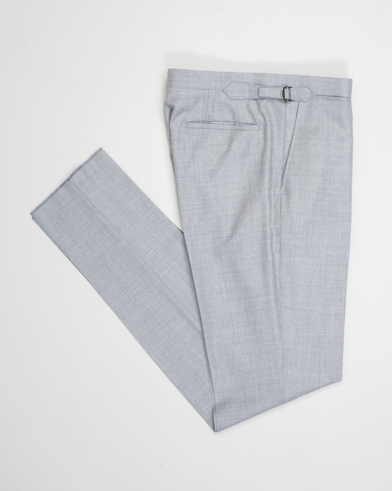 Sauma private label side adjuster trousers, made of&nbsp;Super 130's Doppio Ritorto 100% wool. This is our in-house quality, so you can find it always in our collection. Designed to be a part of a suit and to be combined with a jacket.&nbsp;

Super 130's Doppio Ritorto 100% wool
Higher waist
Side Adjusters&nbsp;
Flat front
Zip closure
Raw length to be finished after purchase
Slanted pockets in front
2 back pockets