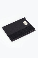 Piacenza 1733 Double-Face Silk and Cashmere Scarf / Anthracite & Blue