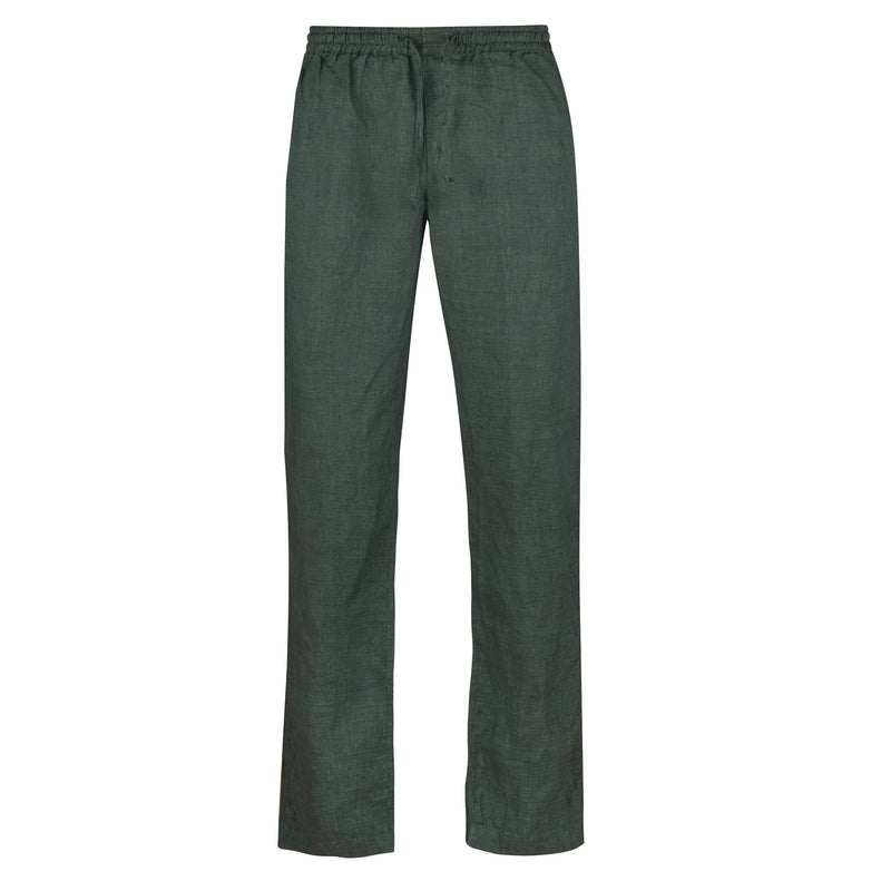 Stenströms Linen Drawstring Pants / Dark Green