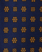 Viola Milano Artisan Floral Selftipped Silk Tie / Navy & Brown